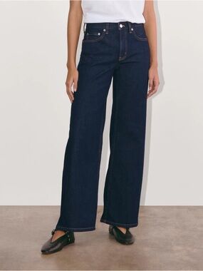 Everlane women’s The Mid-Way Jean wide leg pure blue Size 26 NWT